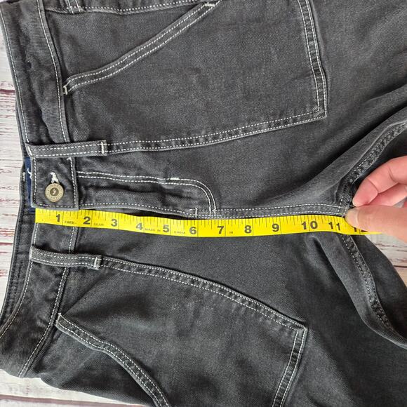 Hollister Womens HIgh Rise Vintage Baggy Jeans Sz 1R(25) Black Carpenter Gothic - Picture 11 of 13